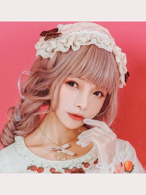 Strawberry Chiffon Lolita Hair Accessory by Milu Forest (MF11)